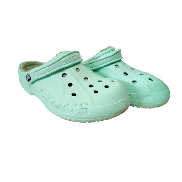 Crocs Mint Green Lined Crocs M9, W11 - Picture 1 of 5